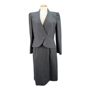Vintage Peabody House Size 11 Wool Blazer Skirt 2-pc Outfit Suit Set Career Work